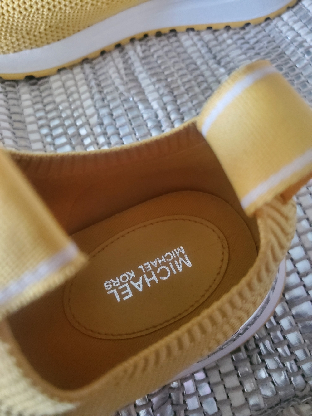 Michael Kors Women’s Slip-On Knit Trainer in Yellow - Picture 6 of 9